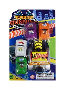 Набор машинок Super running с запуском (4шт) (15-01533-088с)