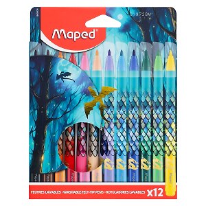 Фломастеры 12цв "DRAGON", смываемые, к/к, блист., Maped