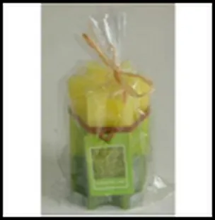 Свеча декоративная аромат. Зеленый чай+лайм (23400) (6х10,2см) 2300151