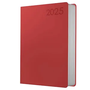 Ежедневник дат. 2025г А6 176л "Paragraph" красный, 7Б, тв.переплет, иск.кожа, термотиснение, покрытие Soft Touch, скругл.углы, тонир.блок, ляссе, инд.уп