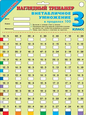 Книга Математика. 3 класс. Наглядный тренажер. Внетабличное умножение в пределах 100 ()