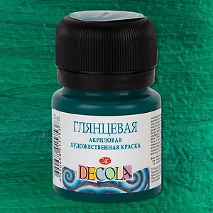 Краска акриловая изумрудная 20мл "Декола" глянцевая, ЗХК