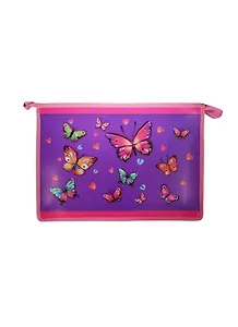 Папка для тетрадей А4 "МИР БАБОЧЕК" на молнии сверху 33*23,3см, пластик, Феникс