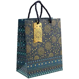 Пакет А5 23*18*10 "Снежинки" Новый год, бум.мат.ламинат