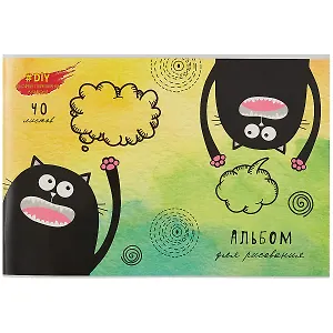 Альбом для рисования Paper Art, "DIY Collection. Кошачьи разговоры", А4, 40 листов, на скрепке