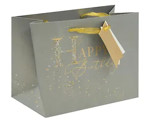 Пакет А5 18*23*10 "Happy Birthday.Gray" нейтр., бум.мат.ламинат 3040535