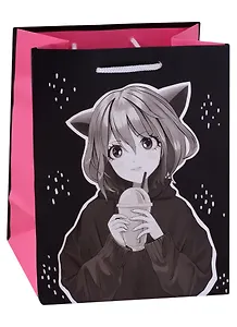 Пакет А5 22*18*10 "Аниме. Девочка  с ушками" дет., бум.мат.ламинат