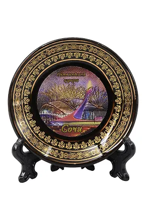 Магнит-тарелка Олимпийский город (фарфор) (7см) (Сочи) (026-7BL-135K29) 3133819