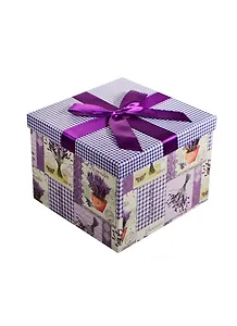 Коробка подарочная "Lavender" 18*18*13 квадратная, декор.бант, картон, Вейксинг