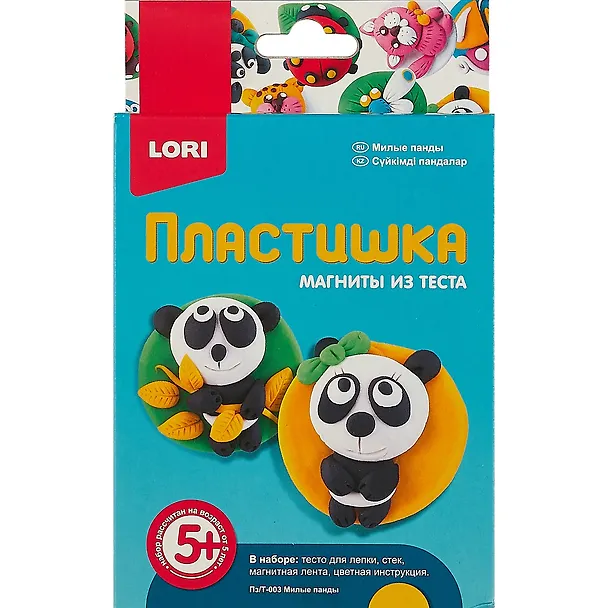 Набор для творчества LORI Пластишка.Магниты из теста Милые панды 2743108 — 2