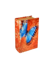 Шкатулка дерево книга Голубая бабочка шёлк 17*11*5 см (622911)