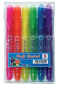 Текстовыделители Crown, ароматизированные 6 цветов 4 мм