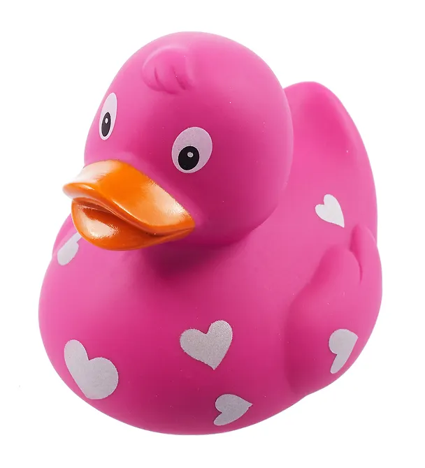 Игрушка для ванной, уточка резиновая FUNNY DUCKS "Розовая c сердечками уточка" (1938) 3122547 — 7