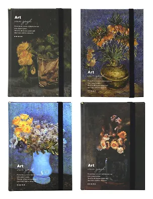 Записная книжка А6 96л лин. "Ван Гог. Цветы" тверд.обл., резинка, ассорти 3134498