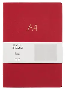 Книга для записей А4 60л "Format. No 4" иск.кожа, интеграл.переплет, тиснение фольгой