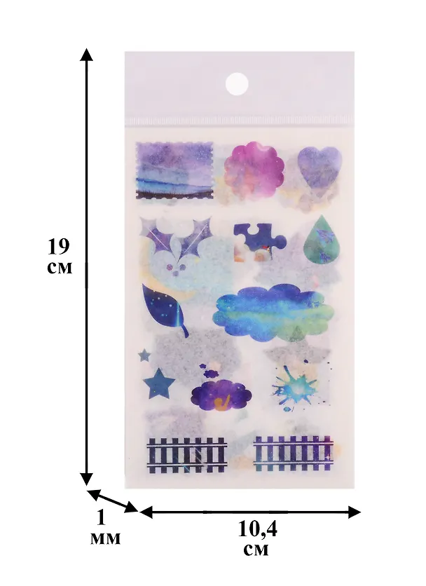 Наклейки бумажные Starry night dream, 15,5*10, (6 листов) 2727273 — 3