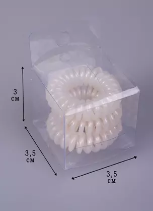 Резинка-браслет для волос белая 3шт  (ПВХ бокс/блистере) 12-03091-С10/12-03914-С10 — 2555051 — 1