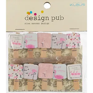 Прищепки Фламинго, 10 шт (дерево) (22371-1)