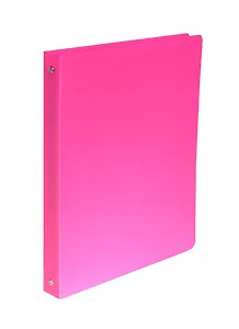 Папка 4кольца А4 24мм "Neon" розовая, пластик, Erich Krause