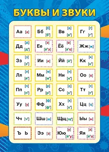 Учебный плакат "Буквы и звуки", А5