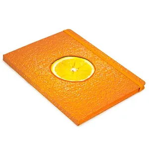 Записная книжка, ТМАдъютант А5 (15,5*21см) 144стр клетка ТМАдъютант Апельсин карт.обл. бархатн.ламинат