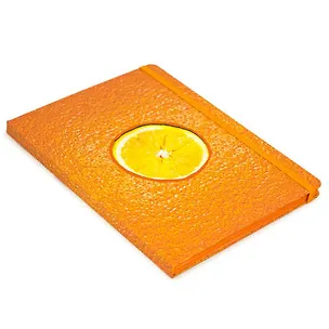 Записная книжка, ТМАдъютант А5 (15,5*21см) 144стр клетка ТМАдъютант Апельсин карт.обл. бархатн.ламинат 324254