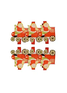 Прищепки декор новогодние Веселый паровозик (154174) (набор 6шт) (микс) (упаковка)