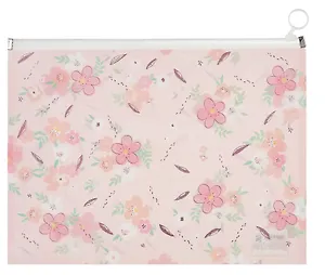 Папка на молнии А4 "First flowers" с расширением, пластик, ассорти