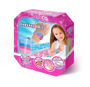 Набор для творчества, Масса для моделирования, 1TOY/Вантой, Crystalike" 2 баночки+5 заготовок для браслетов"