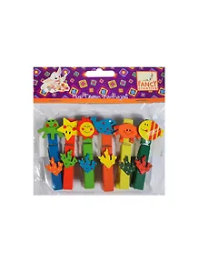 Набор д/творчества FANCY Прищепки деревянные "Морской мир" 6шт 10*72мм в блистере FD020089