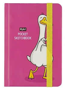 Скетчбук А6 48л "Pocket Скетчбук. Гусь" белый офсет, резинка, тв.обложка