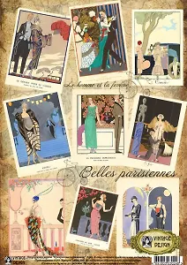 Декупажная карта Прекрасные парижанки (E-024) (упаковка)