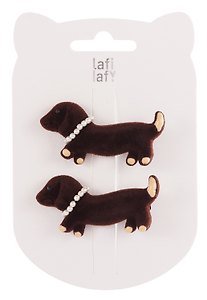 Заколки «Таксы», текстиль, 2 штуки, Lafilaf