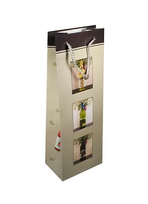 Пакет подарочный бумажный бутылочный 36*12*8 ламинат, универ.тематика, ассорти B, МегаМАГ 223647