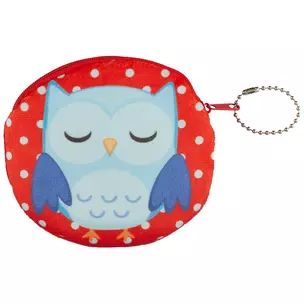 Косметичка-кошелек Сова на фоне в горошек 11см (текстиль) 12-00702-owl — 2591259 — 1