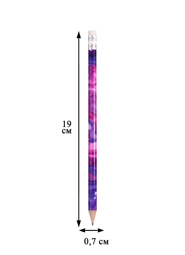 Карандаш Colorful style violet, чернографитный HB с ластиком 253571 — 2