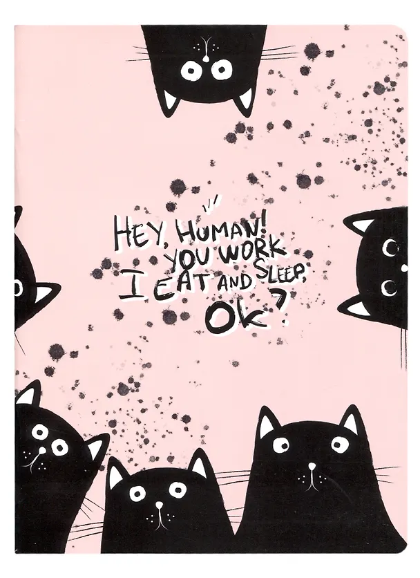 Тетрадь общая «Hey human. Коты», 48 листов в клетку, A5 - Be Smart 2900026 — 1