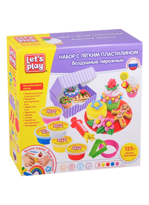 Набор с легким пластилином «Lets Play. Воздушные пирожные», 25 см 2721515 — 1
