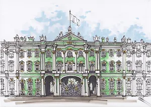 Открытка 10*15см А.Подосиновик I love Petersburg.Winter palace Арт.8084