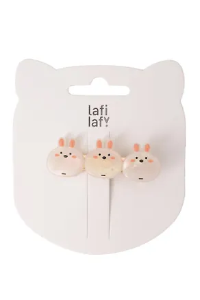 Заколка Кролики белые (пластик) (5см) (12-Ava-6) (Lafilaf) 3125119