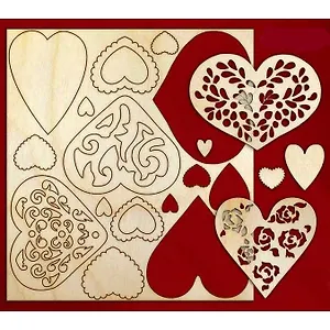 Набор для скрапбукинга Сердца-3 (13921) (упаковка)