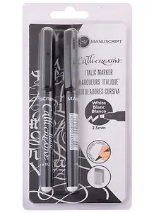 Маркеры белые 02шт "CalliCreative", для каллиграфии, блистер, Manuscript 
