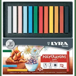 Набор сухой пастели 12 шт LYRA POLYCRAYONS SOFT в картонной коробке L5651120 — 309372 — 1