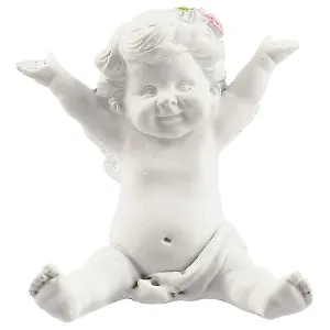 Сувенир, Фигурка Ангел с розой (8,5см) (полистоун)