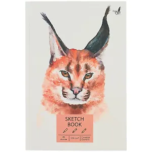 Скетчбук А5+ 80л "Рысь", 100г/м2, 7БЦ