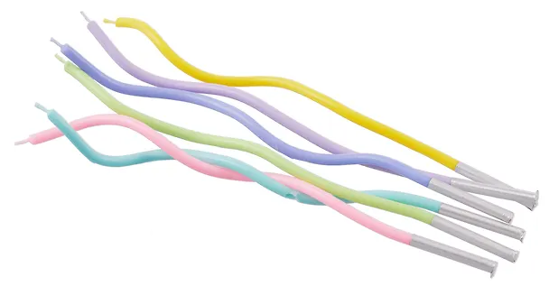 Набор свечей для торта Mix Wave (волны разноцветные) (6шт) (17см) (12-7color-candle_20) 3106244 — 3