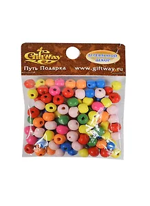 Деревянные бусины круглые ассорти (00010191) (8мм) (20г/уп)