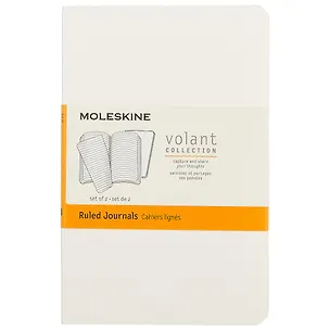 Набор записных книжек Moleskin Volant Pocket, 2 штуки, мягкая обложка, белая, 40 листов, А6 242458