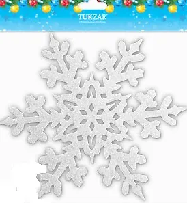 Украшение поролоновое Снежинка с блестками, 25см 2552991