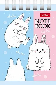 Блокнот А7 40л кл. "Пушистые хвостики" мел.картон, гребень, ассорти